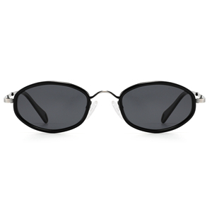 Gafas de sol ovaladas con montura completa, montura multicolor, lentes verdes, protección UV400, protección solar unisex para adultos - Product Image 6