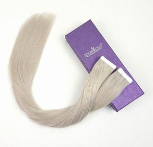 Trama della pelle bianco biondo colore #60 estensioni vergini di Remy capelli umani vendita calda nastro per capelli vergini per la bellezza giovane - Product Image 3
