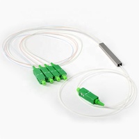Divisor PLC de Fibra Óptica Mini 1:4, 1X4, 1:4 SC/APC, 0.9mm, 1m, Mini Tubo de Acero para Redes FTTH e IP, Gran Venta