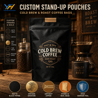 Sachet refermable en aluminium mat de qualité alimentaire supérieure avec valve unidirectionnelle pour l'emballage de café moulu en détail