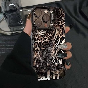 Nouvelle <span class=keywords><strong>Coque</strong></span> de Téléphone Luxe 2025 Noire Marron Motif Serpent Léopard pour <span class=keywords><strong>iPhone</strong></span> 17 16 15 14 <span class=keywords><strong>Pro</strong></span> <span class=keywords><strong>Max</strong></span> avec Grande Ouverture de Protection d'<span class=keywords><strong>Objectif</strong></span> - Product Image 1