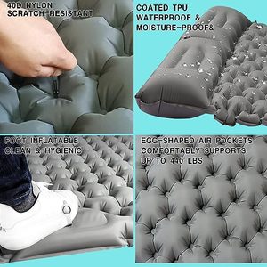 Colchoneta de Camping Inflable WOQI Mejorada, Súper Gruesa, Autoinflable, para 2 Personas con Almohada - Product Image 2