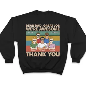 T-Shirt Personalizzata in Jersey 100% Cotone, Manica Lunga, Regalo per Papà con Scritta 'Grazie per il Lavoro Fatto, <span class=keywords><strong>Siamo</strong></span> Fantastici', Personalizzabile - Product Image 6