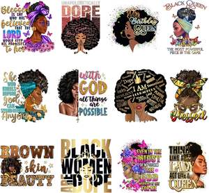 En parches calcomanías <span class=keywords><strong>para</strong></span> ropa camiseta calor prensa calcomanía diseño negro mujeres Transferencia de Calor pegatina decoración apliques - Product Image 3