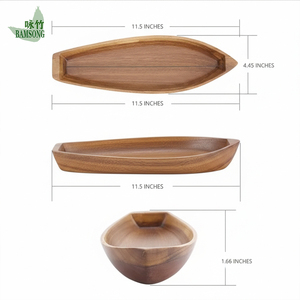 Bandeja de Madera para Servir Comida Japonesa, Ecológica, de Bambú, para Aperitivos, para Fiestas, Restaurantes, Regalos - Product Image 3
