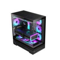 AntarcChill Most Popular Curved Tempered Glass PC Computer Case & Tower ATX Pc Case Gaming Rgb Cooling Fan with ATX Power Supply