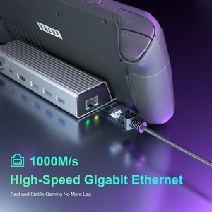 แท่นวางไอน้ำ,แท่นวางทีวีแท่นวางอลูมิเนียมแบบ5 In 1 60Hz HD-MI ใช้งานได้ USB-C สำหรับคอนโซลบนดาดฟ้าไอน้ำ - Product Image 5