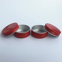 Pot rond en aluminium rouge de 30 ml avec couvercle à vis, 1 oz, pour le stockage de crème pour les yeux, emballage en aluminium, boîte ronde