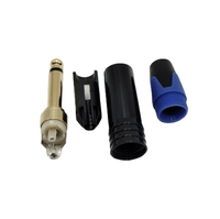 Konektor Tembaga MCX 6.5mm Micro 6.35mm Berlapis Emas 3 Kutub 1/4 Jack Mono Male TS Plug Perak Jack Mikrofon untuk Proyek DIY