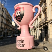 Trophée publicitaire gonflable géant de 5 m avec logo personnalisé rose lumineux pour compétition sportive/activation de marque