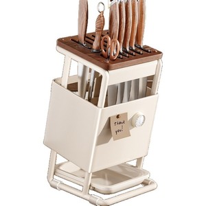 New Arrival Multifunctional <b>Kitchen</b> Stand Knife <b>Rack</b> <b>Storage</b> Shelf Chopstick Holder Space Saving Wooden Utensil Organizer - Product Image 1