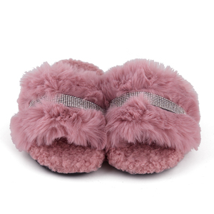 Luxury Women's Open Toe <strong>Felt</strong> for <strong>Slippers</strong> with Rhinestones Soft Anti-Slip Cushioning TPR Outsole for Autumn/Winter - Product Image 2