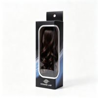Boîtes en papier personnalisées de luxe avec impression de logo pour accessoires de perruque, emballage d'extensions de cheveux avec fenêtre transparente