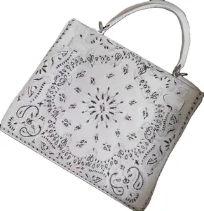 Luxus-Marken-Tasche 5A-Klasse hochwertige Lederdruckerei handwerklich weiß/silbernschnalle Übereinstimmung große Kapazität Handtasche Tasche weiblich