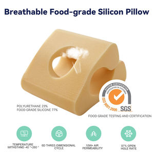 Coussin de bureau rouge pour la sieste, en mousse de silicone 6D, soutien cervical orthopédique, conception anti-pression avec repose-bras - Product Image 5