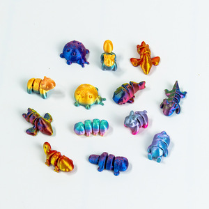 Figurines d'animaux imprimées en 3D 2026 : Adorables mini-dinosaures et chauves-souris colorés pour la décoration intérieure - Product Image 1