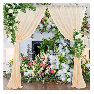 2 pannelli in Terracotta in solido drappeggi in tessuto ruggine filato di matrimonio con sfondo ad arco per feste decorazione per ombreggiatura da cerimonia - Product Image 3