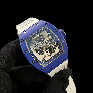Men Business <b>Watch</b> RM 055 – Blue Ceramic <b>Case</b>, Manual Mechanical Movement, Engraved Dial, Ultra-Light Luxury Sports <b>Watch</b> - Product Image 4