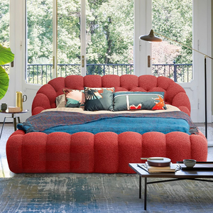 Cama King Size Gainsville Furniture, Tapizada en Tela Azul Oscuro, Estilo Moderno con Burbujas 3D - Product Image 2