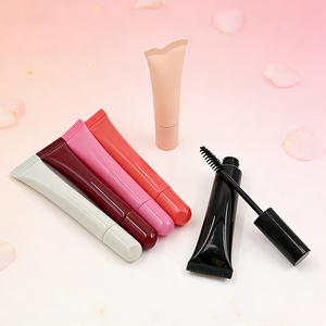 Tube cosmétique coloré en plastique brillant rouge et noir de 10 ml, 15 ml, 30 ml, 50 ml, vide, pour lotion, soin de la peau, nettoyant visage, avec couvercle à vis - Product Image 4