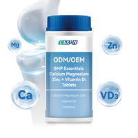 Comprimés de Calcium, Magnésium, Zinc + Vitamine D3 GMP Essentials pour Adultes et Adolescents, Qualité Alimentaire, Favorise des Os et des Dents Forts