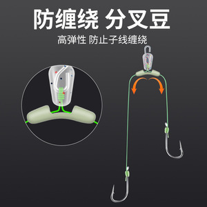 Nouvelle hameçon double Kanto 8cm en Dyneema à dégagement rapide pour la pêche à la carpe, à la truite, au bar et au poisson-chat en eau douce - Product Image 3