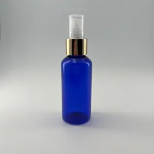 Wholesale 110 Ml Blue PET Cosmetic Container Plastic Perfume Bottle With 20/410 24/410 Mist Sprayer Aluminum Mist Sprayer