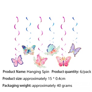 Ensemble de décoration de fête sur le thème du lac papillon rose jetable pour l'obtention du diplôme comprenant des assiettes en papier pour les anniversaires et autres célébrations - Product Image 6