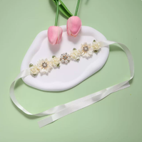 Nouveau 2026 – Vente en gros usine : Bandeau floral élégant pour bébés filles, couronne tendance, 8 couleurs, accessoires pour cheveux en dentelle et coton