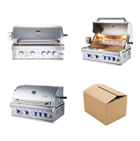 Barbecue à gaz moderne en acier inoxydable LUOQI avec rôtissoire motorisée, pour poulet, extérieur, jardin, LQ-B4R