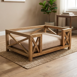 Manufactured Hot Trending High Quality Acacia Wood Pet <b>Bed</b>, Pet Accessories, Top Rated Pet <b>Beds</b> XL Size Form Viet Nam - Product Image 3