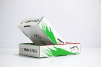 Boîte à pizza coulissante personnalisée avec gaufrage étanche, conteneur en carton écologique et recyclable pour mini-pâtes cuites