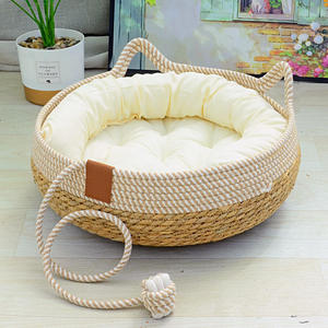 Cama para Mascotas Tejida con Fibra de Pluma de Pato, Ecológica, Cálida para Invierno, con Pelota de Juego, para Todas las Estaciones, Lavable a Mano - Compre una Cama Ecológica para Mascotas - Product Image 6