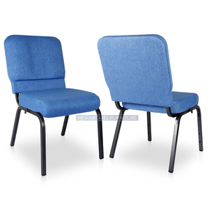 Nouvelle chaise d'église empilable en métal de Chine en gros et coussins de dossier de moule - Product Image 1