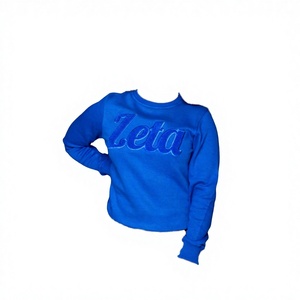 Sudadera de Felpa de Algodón Transpirable para Mujer, Bordada con Chenilla de Soror Zeta Phi Beta, Color Azul, Ropa Griega - Product Image 3