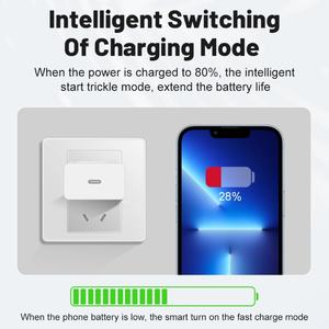 <span class=keywords><strong>Bloc</strong></span> de prise EU US UK 20W USB C charge rapide adaptateur de type C USB-C chargeur mural de téléphone portable pour téléphone 17 16 15 14 13 Pro Max - Product Image 5