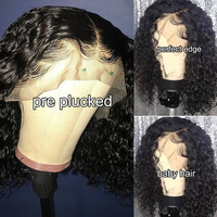 Vente en gros perruques péruviennes en cheveux humains bruts 100% vierges perruques courtes Bob curly lace vendeur de perruques lace front sans colle
