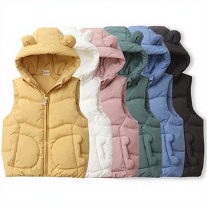 <span class=keywords><strong>Gilet</strong></span> Enfant en Polyester Épaissi et Adouci à <span class=keywords><strong>Capuche</strong></span> Couleur Bonbon, Tendance et Polyvalent, Nouvelle Collection Printemps-Automne 2026 - Product Image 1