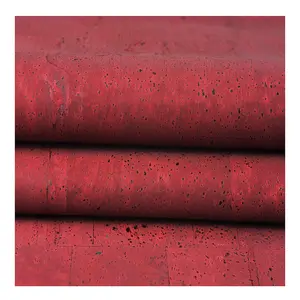 포르투갈 특별한 디자인 진한 빨간색 코르크 직물 부대를 위한 자연적인 코르크 가죽 물자