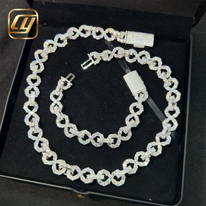 Sterling Silver 925 Hip Hop Pass Diamond Tester Hip Hop Jewelry 15MM VVS Moissanite Diamond <b>Iced</b> <b>Out</b> Cuban Link <b>Chain</b> Necklace - Product Image 3