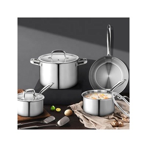 Bộ nồi chảo 7 món bằng thép không gỉ, gồm nồi nấu, chảo rán, chảo nhỏ, bộ dụng cụ nhà bếp - Product Image 6