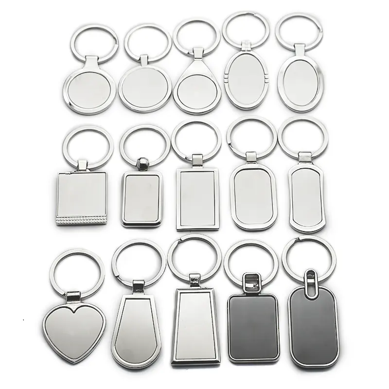 Sublimation Logo Keychains Cheap Promotion Key Chain Custom Blank Metal with Printing Logo Eco-friendly Zinc Alloy 6 Color