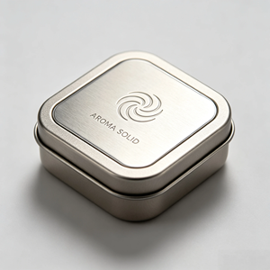 OEM ODM Custom Drawing Solid Perfume Balm Metal Box Unique Shaped Hinged <b>Aluminum</b> <b>Container</b> Solid Fragrance Wax Packaging Case - Product Image 3
