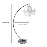 Lustre de mariage en cristal et fer forgé, décoration de scène, matériau épaissi, décoration suspendue, guide de route de mariage, support en arc