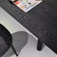 Table de négociation minimaliste en bois massif noir, rectangulaire, design moderne, de luxe, pour villa, maison, style papillon, simple