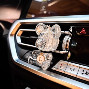 Diffuseur d'aromathérapie pour <span class=keywords><strong>voiture</strong></span> Mi Landa, flacon vide, design ours, clip de ventilation, parfum floral, purification par ions négatifs - Product Image 1