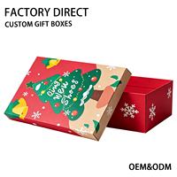 Conjunto de Caixas Rígidas Vermelhas Premium para Natal, Personalizadas, de Duas Peças, Ecológicas, Recicláveis, com Forro de Esponja para Embalagem de Presentes