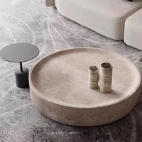 Tables Basses Modernes en Travertin de Style Wabi-Sabi, Marbre Design Créatif Simple, Table Basse de Salon, Meuble Central