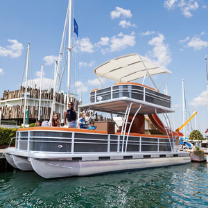 Yacht de luxe 2025 de 30 pieds à double pont, avec <span class=keywords><strong>bar</strong></span> et canapé en aluminium sur mesure, capacité de 13 personnes, fabriqué à la main pour les excursions sur le lac - Product Image 1