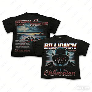 Haute qualité Vintage hommes soleil fané lavage à l'acide Hip Hop lourd strass 100% coton imprimé Animal sérigraphie surdimensionné - Product Image 2